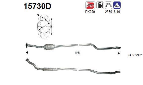 Catalyseur (Pot catalytique) AS ref. 15730D