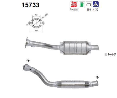 Catalyseur (Pot catalytique) AS ref. 15733