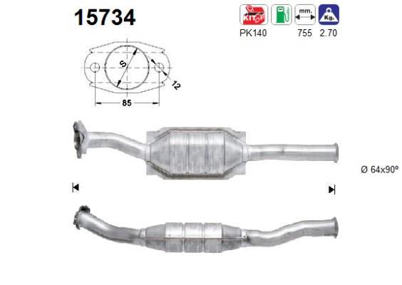 Catalyseur (Pot catalytique) AS 15734