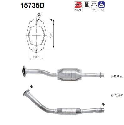 Catalyseur (Pot catalytique) AS ref. 15735D