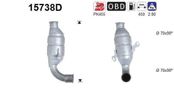 Catalyseur (Pot catalytique) AS ref. 15738D