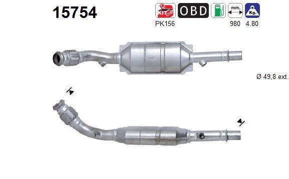 Catalyseur (Pot catalytique) AS ref. 15754