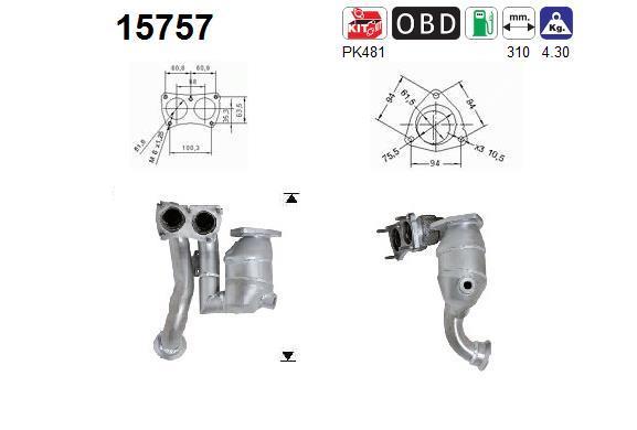 Catalyseur (Pot catalytique) AS 15757