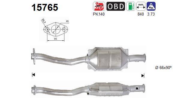Catalyseur (Pot catalytique) AS ref. 15765