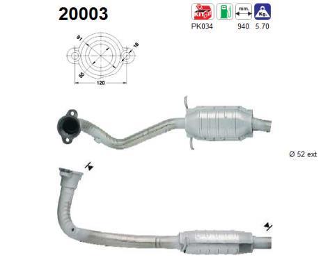 Catalyseur (Pot catalytique) AS ref. 20003