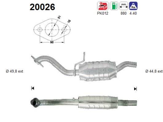 Catalyseur (Pot catalytique) AS 20026