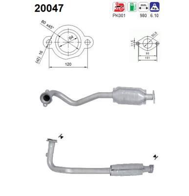 Catalyseur (Pot catalytique) AS ref. 20047