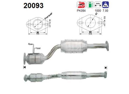 Catalyseur (Pot catalytique) AS ref. 20093