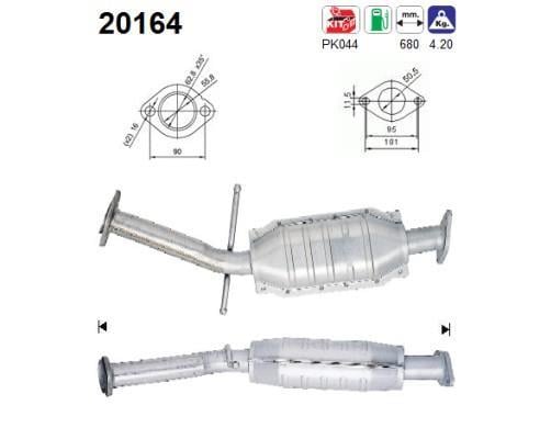 Catalyseur (Pot catalytique) AS ref. 20164