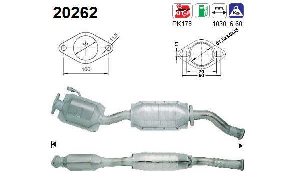 Catalyseur (Pot catalytique) AS ref. 20262