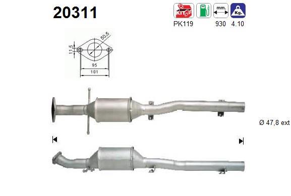 Catalyseur (Pot catalytique) AS ref. 20311
