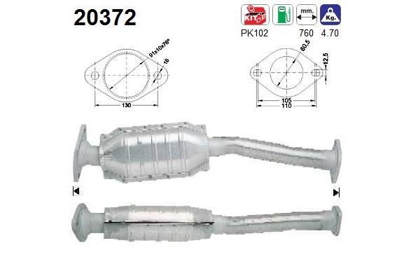 Catalyseur (Pot catalytique) AS 20372