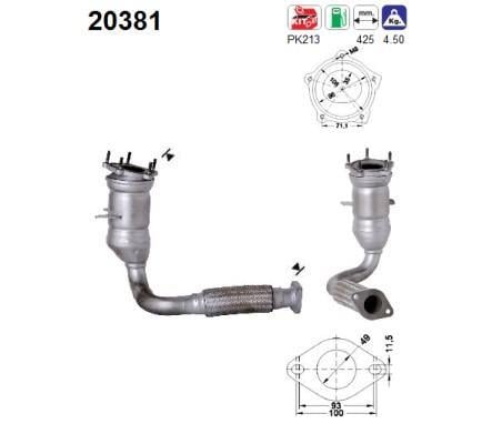 Catalyseur (Pot catalytique) AS ref. 20381