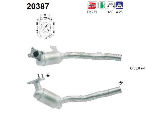 Catalyseur (Pot catalytique) AS ref. 20387