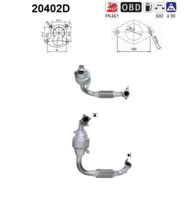 Catalyseur (Pot catalytique) AS ref. 20402D
