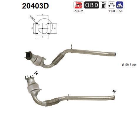 Catalyseur (Pot catalytique) AS ref. 20403D