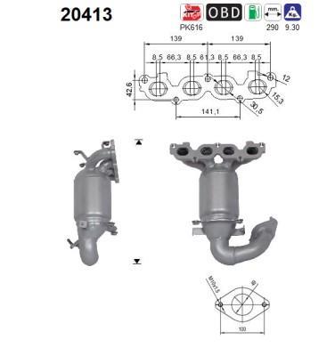 Catalyseur (Pot catalytique) AS ref. 20413