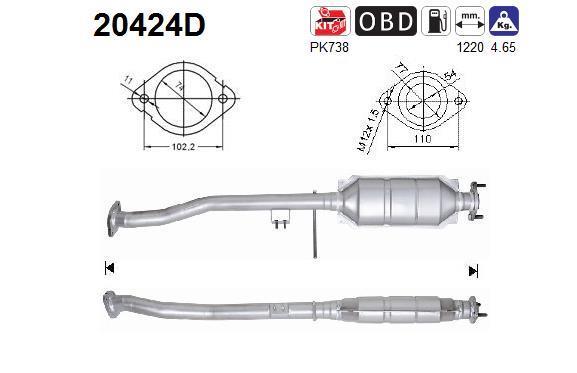 Catalyseur (Pot catalytique) AS ref. 20424D