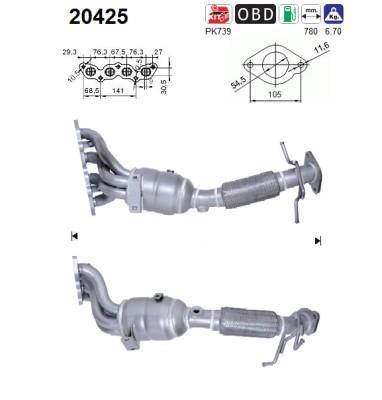Catalyseur (Pot catalytique) AS ref. 20425