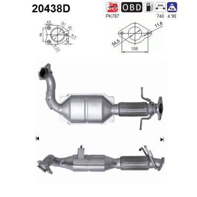 Catalyseur (Pot catalytique) AS ref. 20438D
