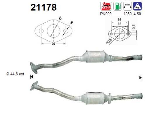 Catalyseur (Pot catalytique) AS 21178