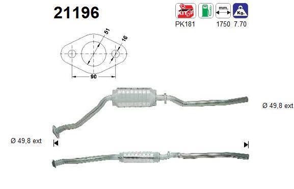 Catalyseur (Pot catalytique) AS ref. 21196