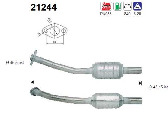 Catalyseur (Pot catalytique) AS ref. 21244