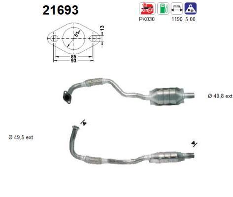 Catalyseur (Pot catalytique) AS 21693