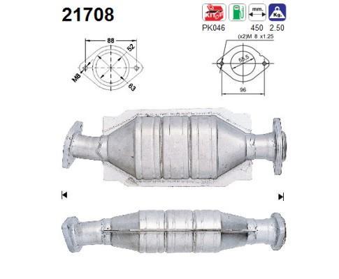Catalyseur (Pot catalytique) AS ref. 21708