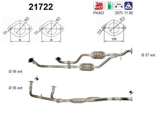 Catalyseur (Pot catalytique) AS ref. 21722