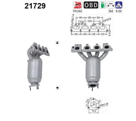 Catalyseur (Pot catalytique) AS ref. 21729