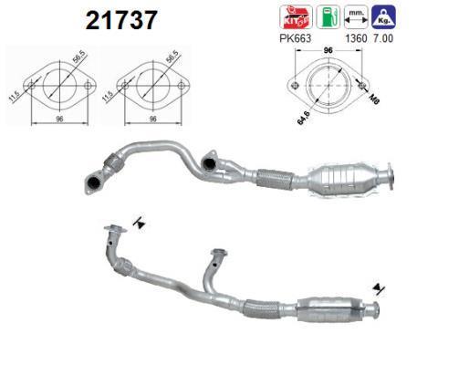 Catalyseur (Pot catalytique) AS 21737