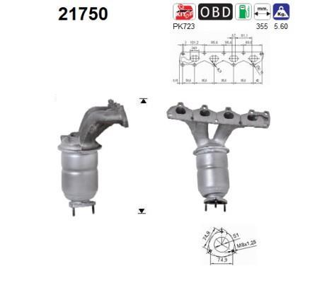 Catalyseur (Pot catalytique) AS ref. 21750