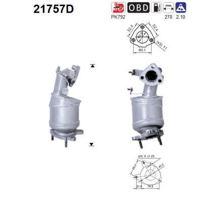 Catalyseur (Pot catalytique) AS ref. 21757D