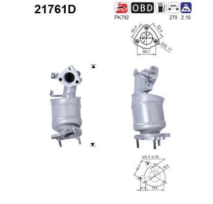 Catalyseur (Pot catalytique) AS ref. 21761D