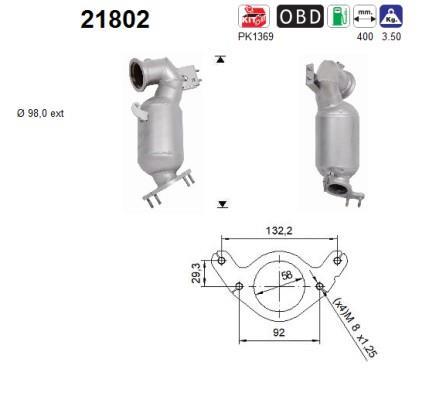 Catalyseur (Pot catalytique) AS 21802
