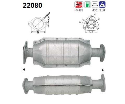 Catalyseur (Pot catalytique) AS ref. 22080