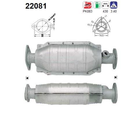 Catalyseur (Pot catalytique) AS ref. 22081