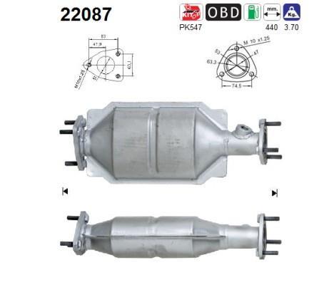 Catalyseur (Pot catalytique) AS 22087