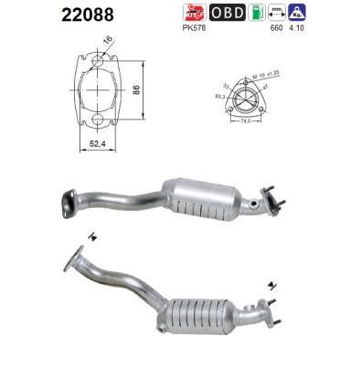 Catalyseur (Pot catalytique) AS ref. 22088