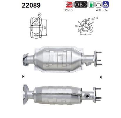 Catalyseur (Pot catalytique) AS ref. 22089