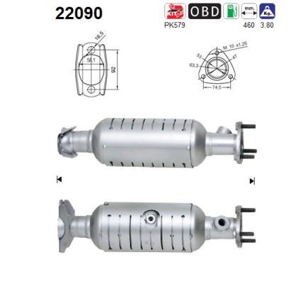Catalyseur (Pot catalytique) AS ref. 22090
