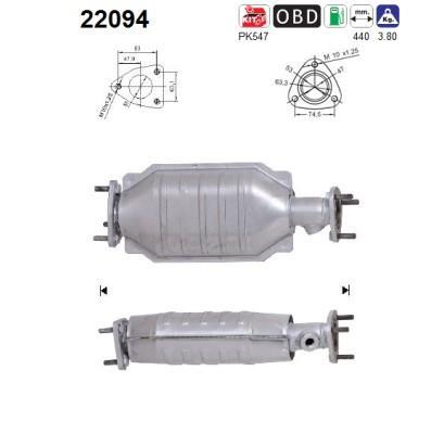 Catalyseur (Pot catalytique) AS ref. 22094