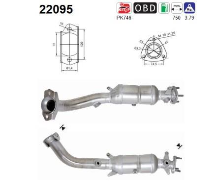 Catalyseur (Pot catalytique) AS 22095