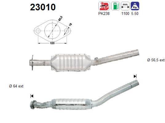 Catalyseur (Pot catalytique) AS ref. 23010