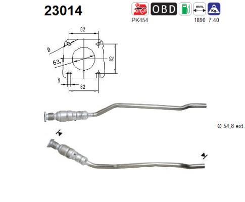 Catalyseur (Pot catalytique) AS ref. 23014