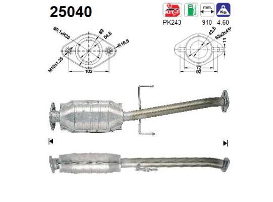 Catalyseur (Pot catalytique) AS ref. 25040