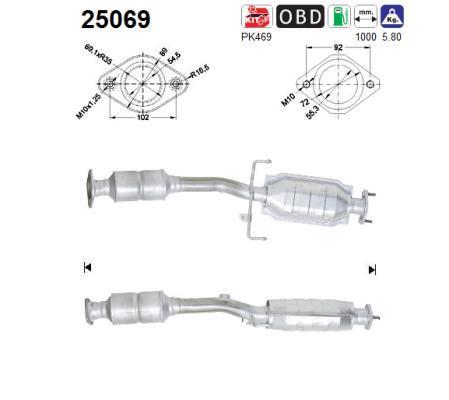 Catalyseur (Pot catalytique) AS ref. 25069