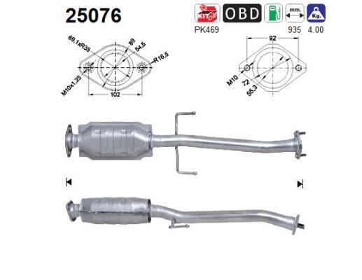 Catalyseur (Pot catalytique) AS ref. 25076