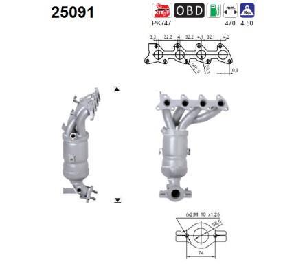 Catalyseur (Pot catalytique) AS 25091